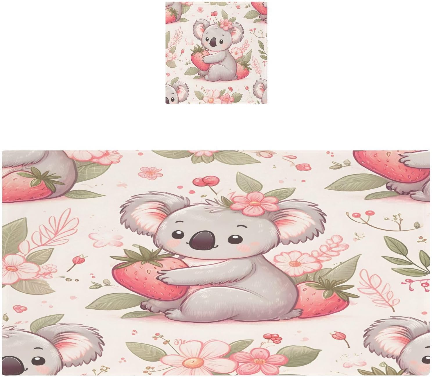 Hand Towels Premium Soft and Highly Absorbent Pattern with Koala Bear 2 Pcs Towels for Bathroom Set 100% Cotton Decorative Face Towels