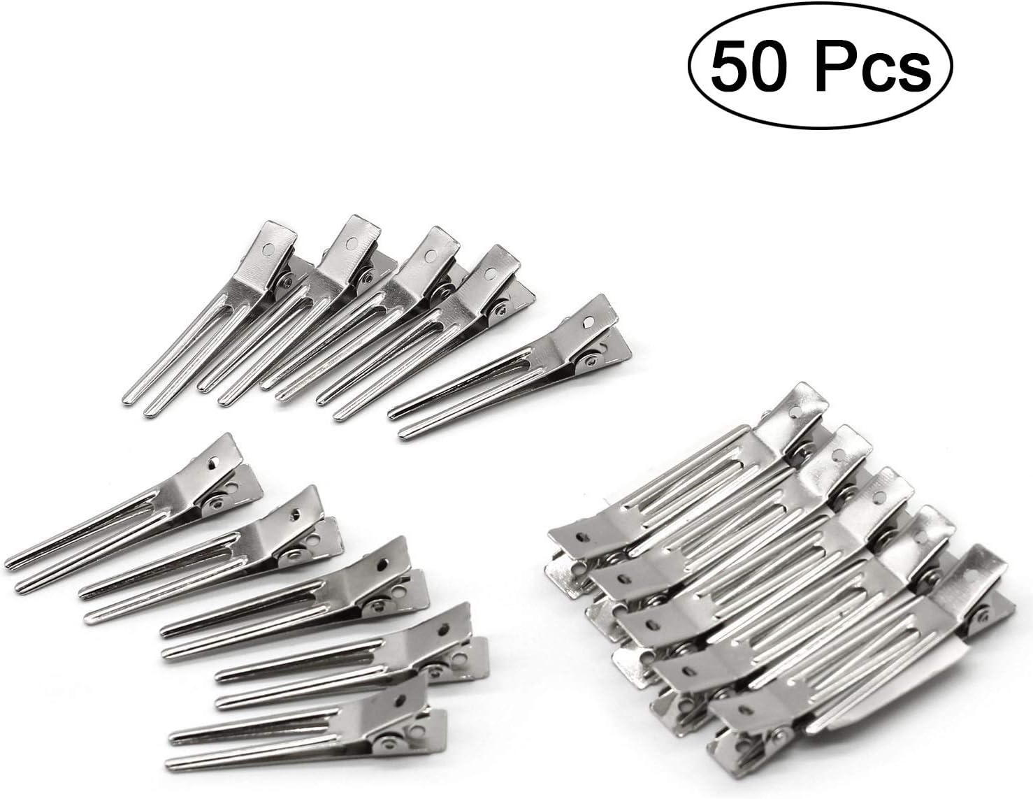 50pcs Hairdressing Double Prong Curl Clips - Image 3