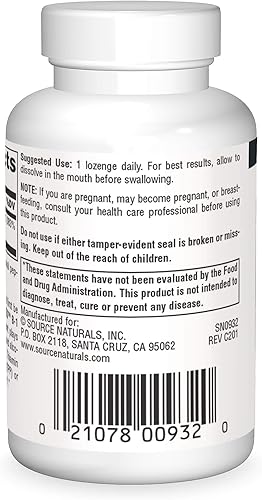 Miniatura 6 de Source Naturals Coenzymated B-1 25mg Tiamina Cocarboxilasa de acción rápida Disolución Rápida - 60 Pastillas