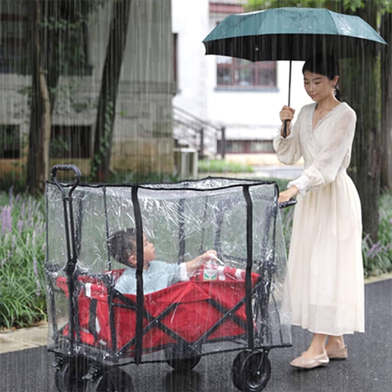 Regenschutz, Baldachin für Schiebe- und Ziehwagen, unverzichtbares Zubehör für Outdoor-Aktivitäten, Einkaufen und Garten, schützt Trolleywagen
