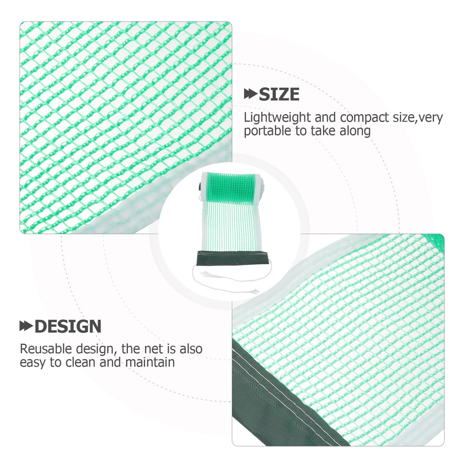 DECOMELODY Indoor Table Tennis Net Lightweight Pe Mesh for Easy Setup Standard for Home Office Play