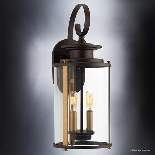 Miniatura 3 de Urban Ambiance Lámpara de pared rústica de lujo para exteriores, tamaño mediano 19.25 pulgadas de alto x 8 pulgadas de ancho, con elementos de