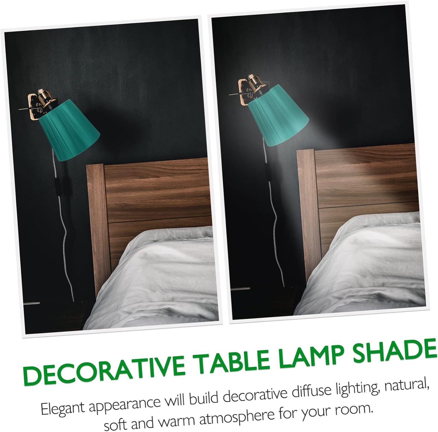 1pc Decorative Table Lamp Cover Cloth Lampshade Accessory for Socket Suitable for Bedside Floor and Pendant Lamps Elegant Green Design Easy to Install