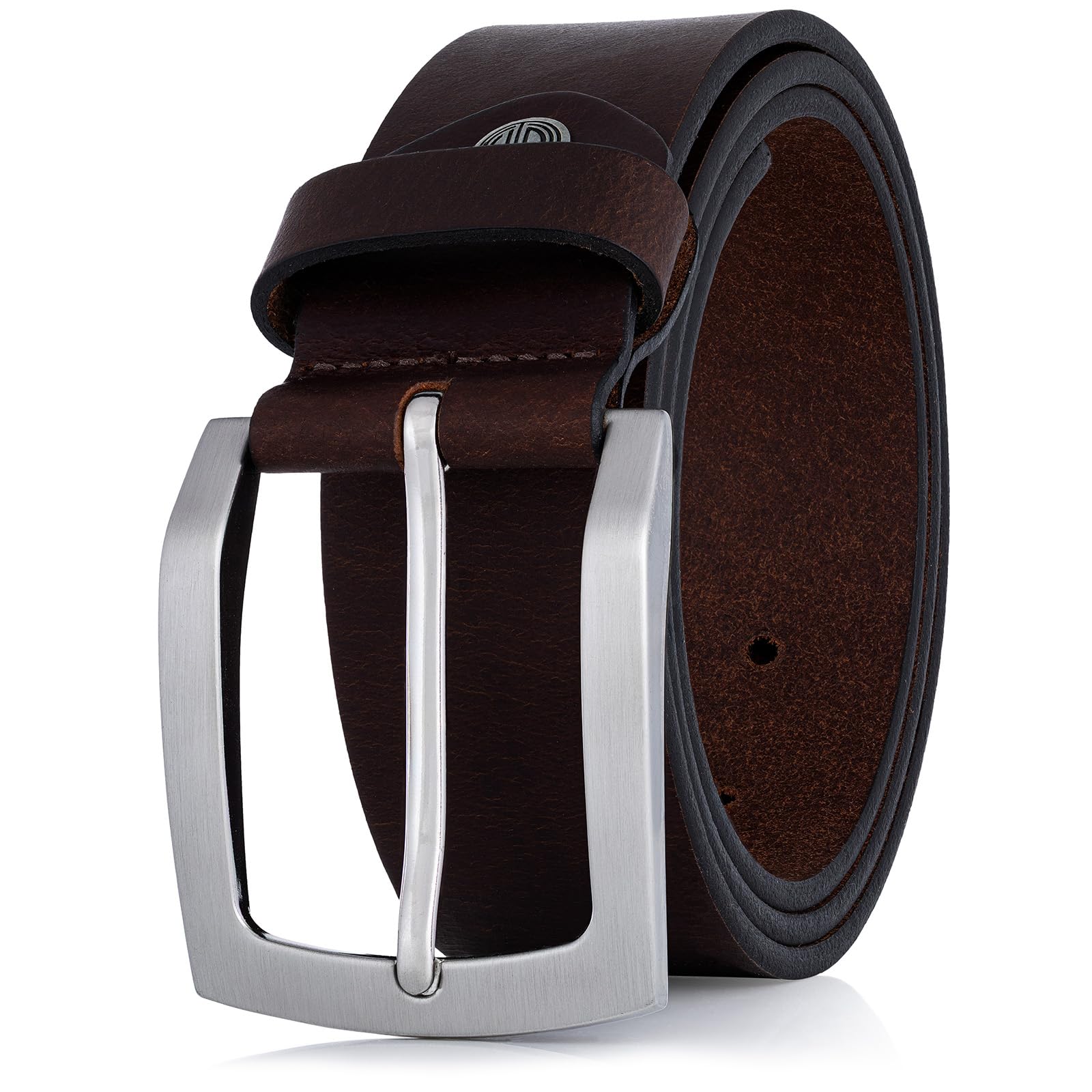 Lindenmann Mens leather belt/Mens belt, full grain leather belt XXL,buffalo leather, dark brown