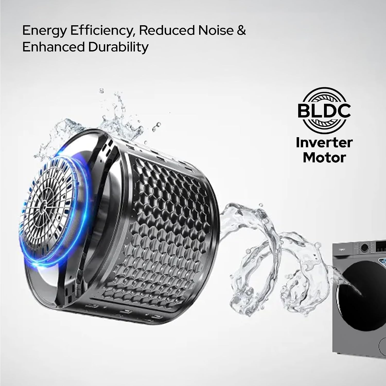 Diagram of a BLDC Inverter Motor and washing machine drum