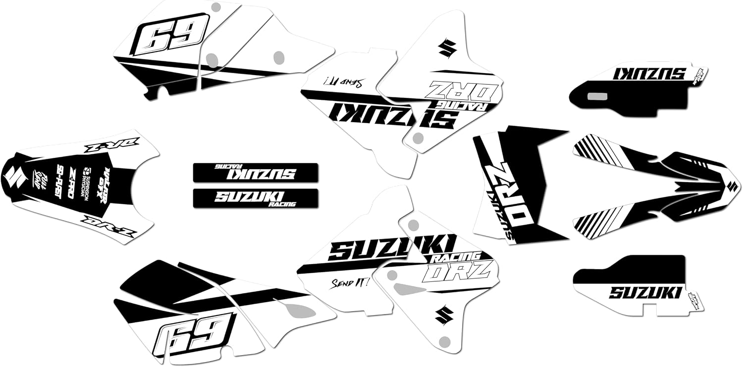 Graphics Kit for Suzuki DRZ400 (2000-2024) Voltaic Series Yellow 9 Mil - Easy Go - Dirt Pit Bike Motorcycle Stickers, Dirtbike Racing Automotive Decal Motocross Accessories no-Plastics