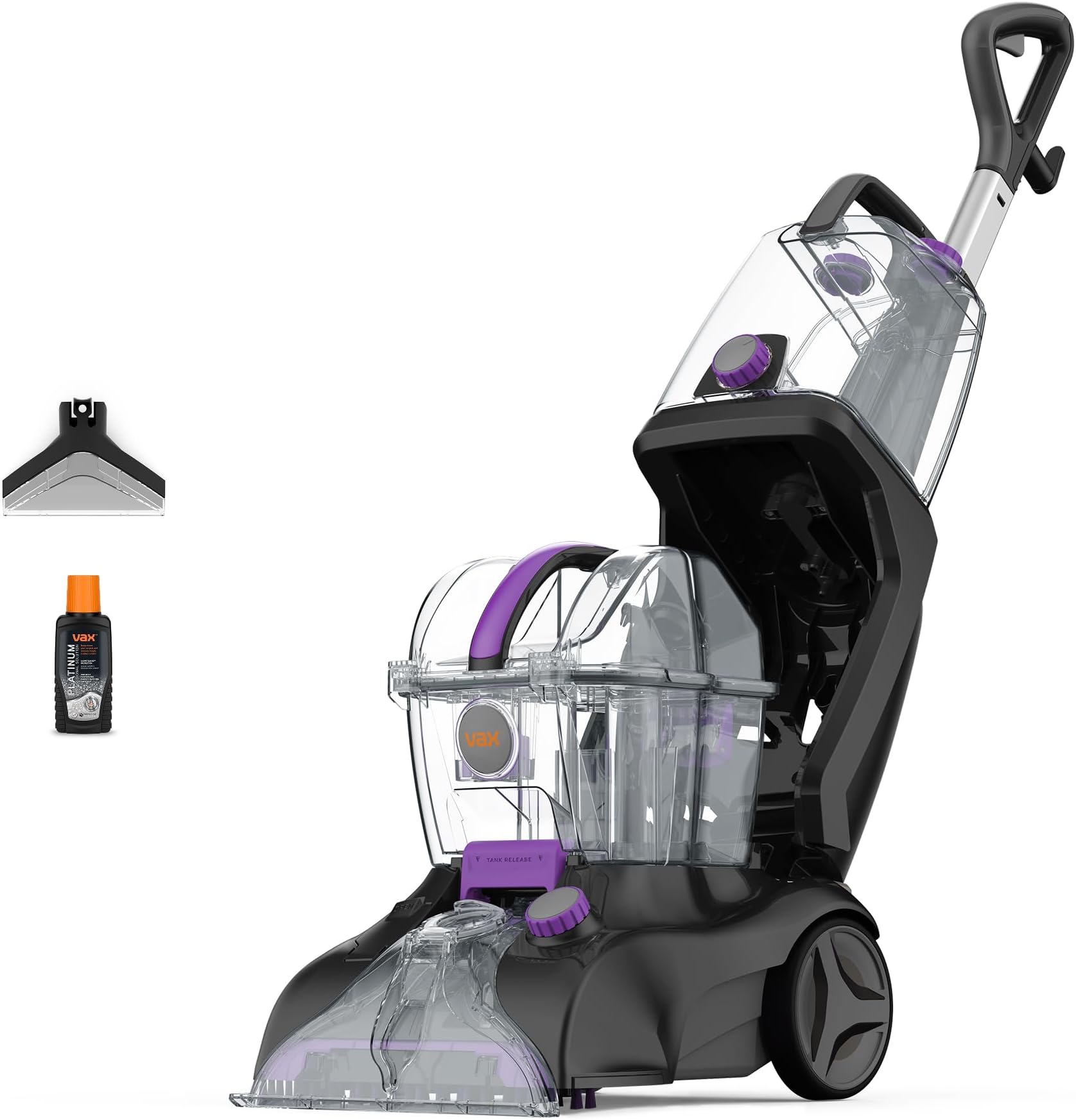 Vax Rapid Power Refresh Carpet Cleaner | Deep Clean and Leaves Carpets Dry in less than 1hr | XL Tank Capacity - CDCW-RPXR, Purple and Grey, 4.7L, 1200W