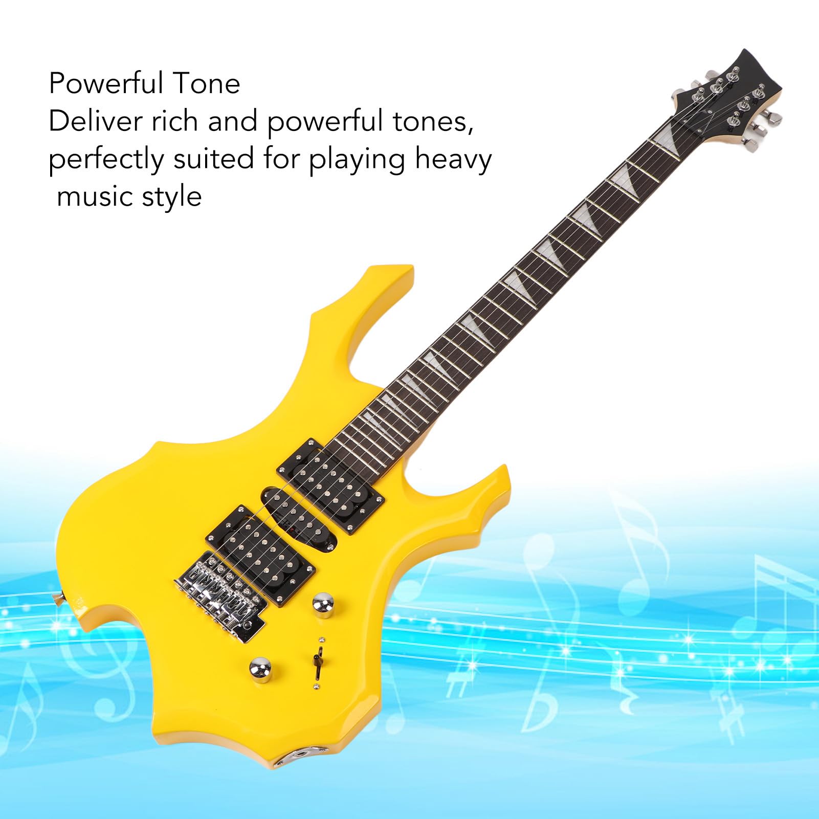 RiToEasysports Chitarra Elettrica, Kit per Principianti per Chitarra Elettrica a Corpo Solido a 24 Tasti con Forma di Fiamma per Principianti per Amanti della Musica Rock