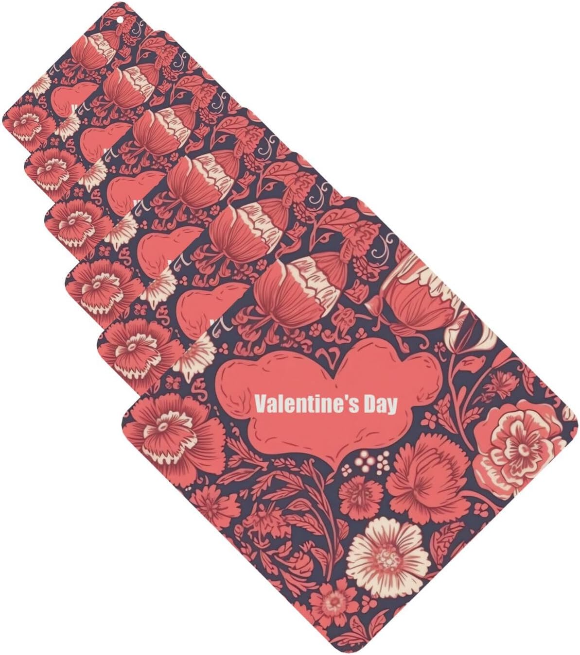 6 Pcs Car Air Fresheners Personalized Floral Pattern Valentine'S Day Aromatherapy Tablets Hanging Fragrance Scented Cards Funny Incense Chips For Rearview Mirror Accessories