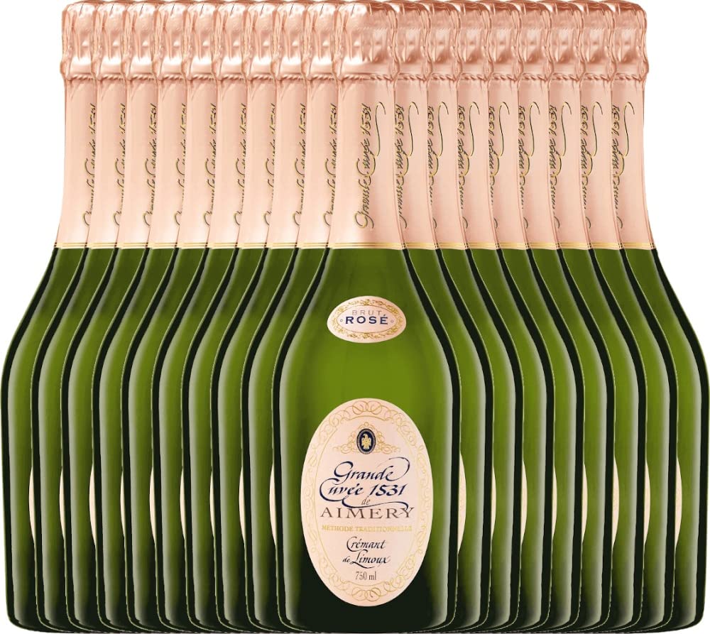 Aimery Grande Cuvée 1531 Rosé Crémant Brut von Sieur d'Arques - Schaumwein 18 x 0,75l VINELLO - 18er - Weinpaket inkl. kostenlosem VINELLO.weinausgießer