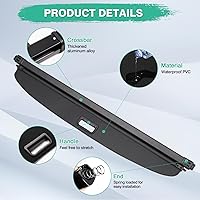 Vista 448 de Powerty Cubierta de Carga para Accesorios Kia Sportage 2023-2025 2026, Textura de Lona Cubierta Retráctil para Maletero Trasero de Carga de Equipaje