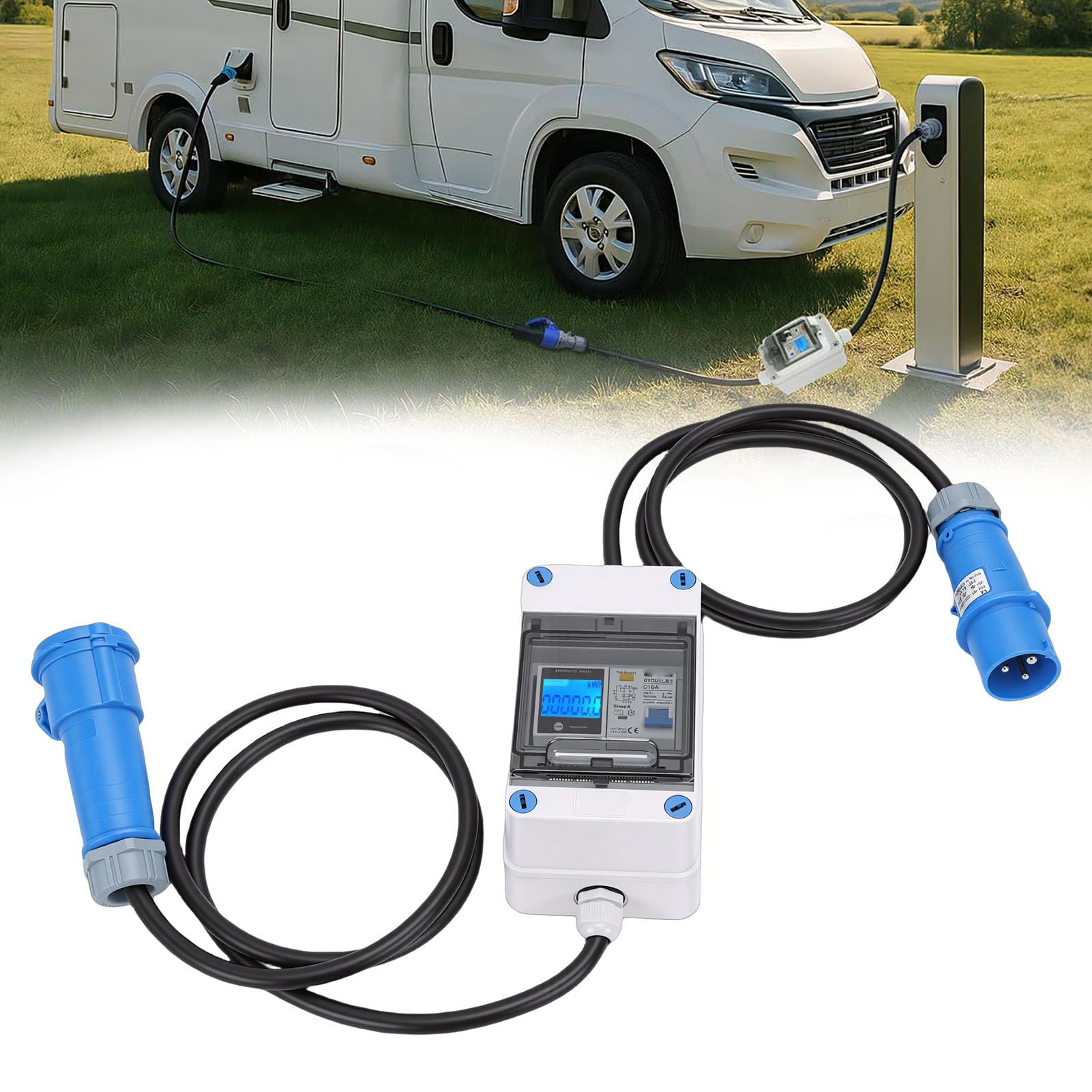 Misuratore di potenza Digitale per la Potenza in Tempo Reale in Design impermeabile IP67, Inseguitore di Energia Esterna per Casa RV