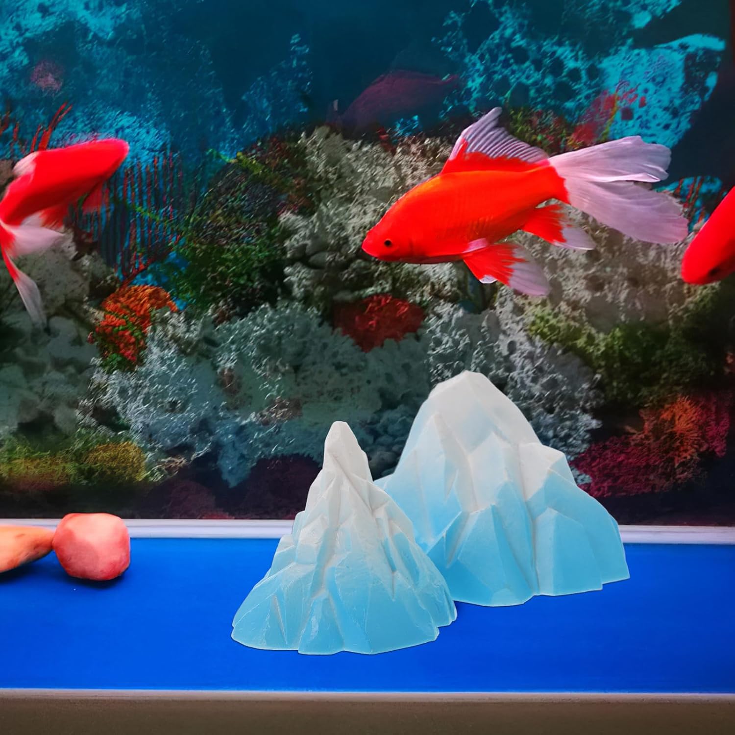 Iceberg Decor for Aquarium, 3inch Fish Tank Decoration Aquarium Ornament for Realistic and Vivid Aquarium Ecology, 2pcs