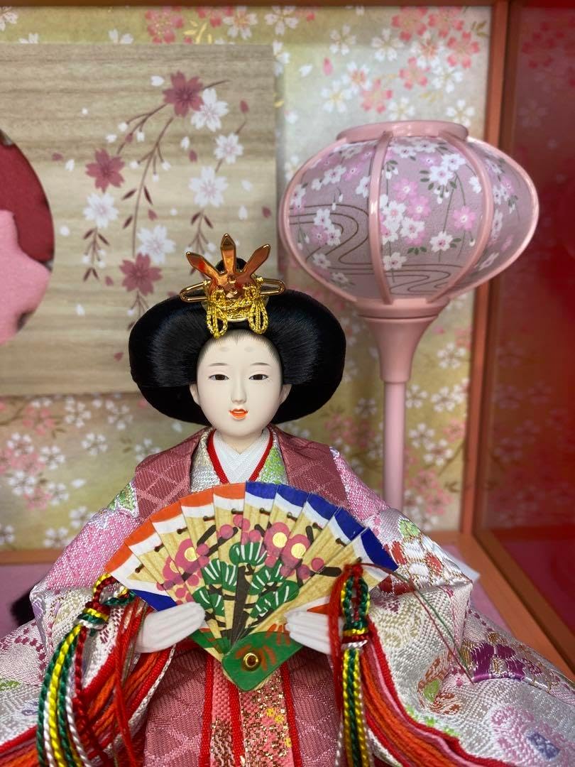 東京久月 雛人形ガラスケースうさぎ三人官女間口約43×奥行