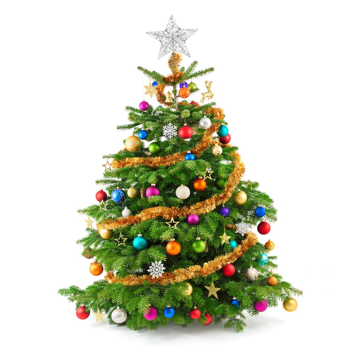25 X 30 Cm Creative Christmas Tree Topper Star Treetop Light Décoration de Fête de Noël pour La Maison Bar Shop ()