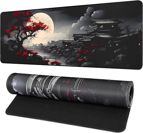 Alfombrilla de ratón para juegos, gran alfombrilla de ratón para teclado y ratón con base de goma antideslizante, adecuada para la escuela, oficina,