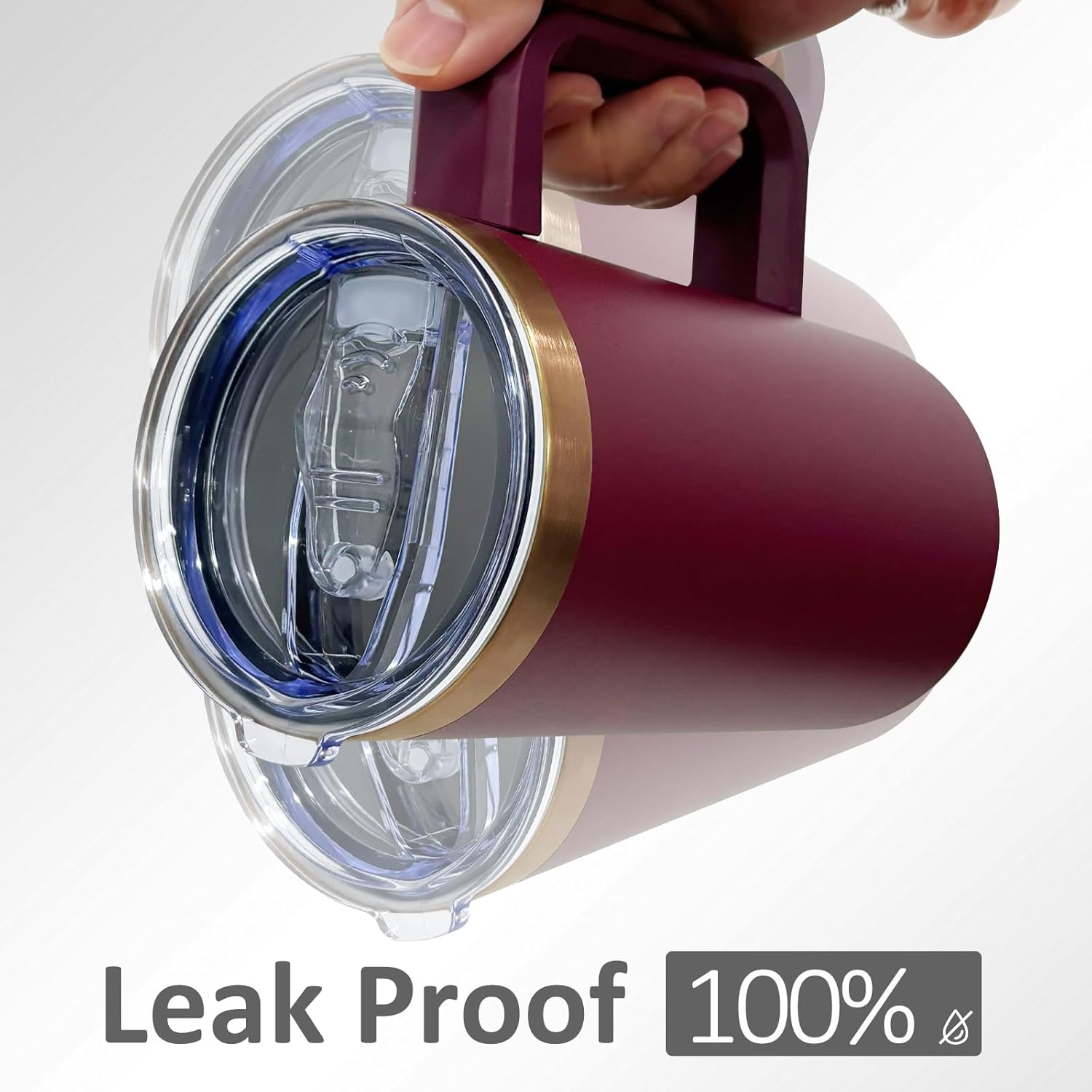 20 oz Insulated Coffee Mug with Lid, Stainless Steel Coffee Tumbler Bulk, Double Wall Vacuum Travel Mug with Handle, Leakproof Powder Coated Coffee Cups for Hot and Cold Drinks (Red,8 pack)