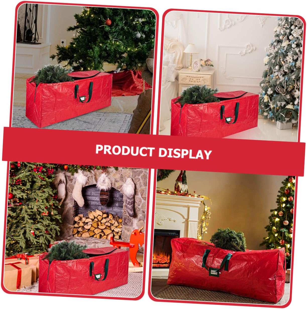 Mobestech Christmas Tree Storage Bag with Handles Xmas Tree Organizer Pouch for Holiday Decoration Protection Against Dust and Moisture