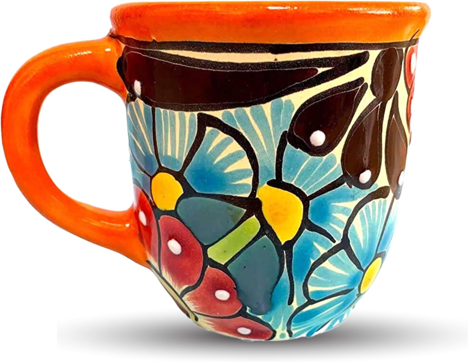 Colorful Ceramic Mug Hand Painted Mexican Pottery Coffee