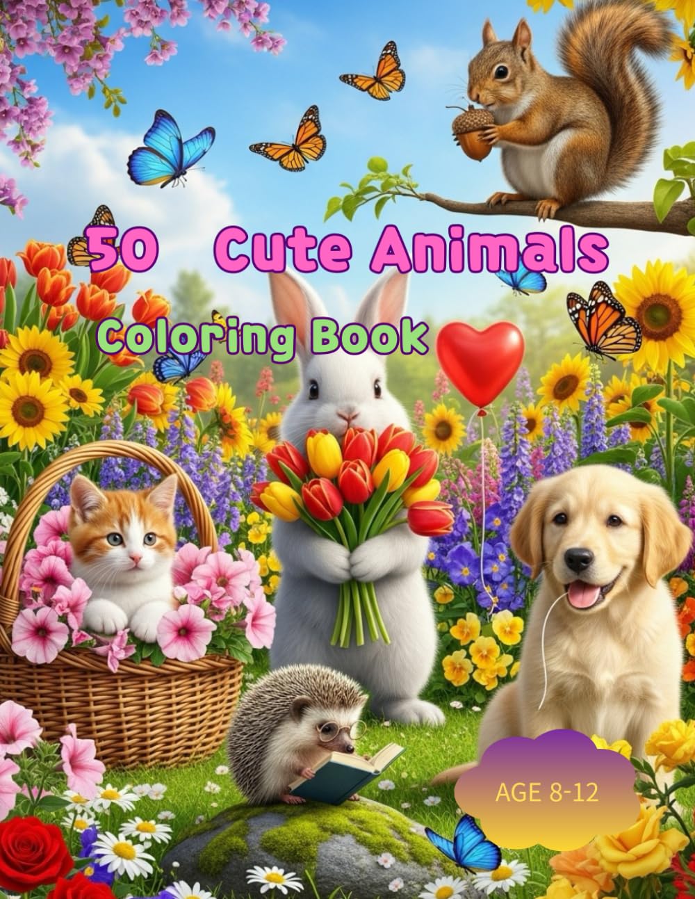 50 Cute Animals Coloring Book: “Discover, Color, and Smile with the Cutest Creatures on Earth!”