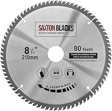 Saxton TCT 80T Lame de scie circulaire compatible avec Festool, Dewalt, Bosch, Makita, etc. 210 mm x 30 mm