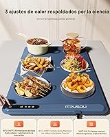 Vista 2 de Tapete de calentamiento eléctrico clásico de 3 años con control de temperatura de 3 niveles, calentamiento rápido de 250 W, ahorro de energía