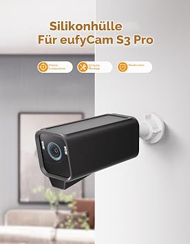 Eufy S3 Pro Camera Case Waterproof Silicone Case for Eufy Security Security Camera (2-Black)