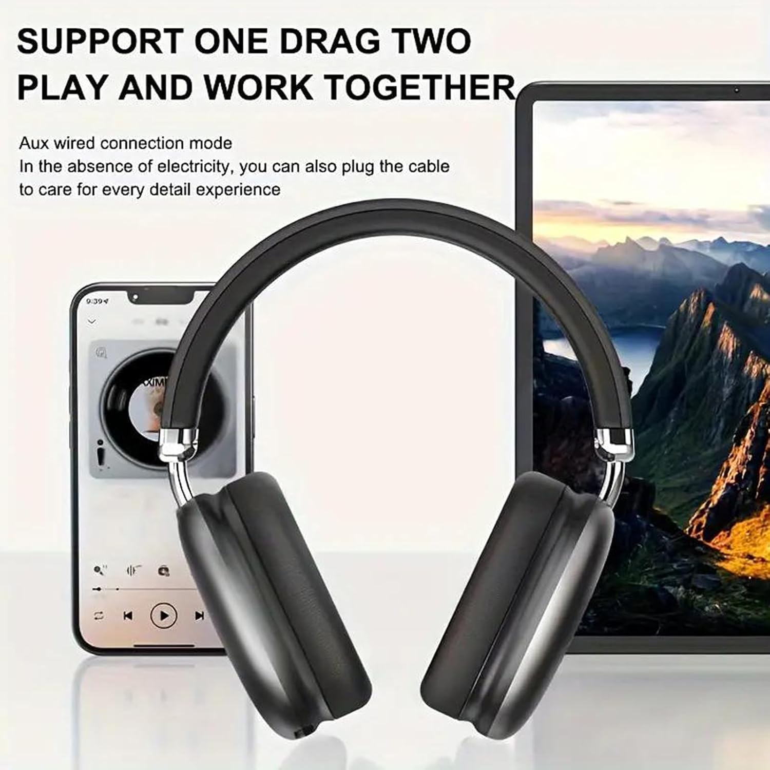Wireless Bluetooth Active Noise Cancelling Over-Ear Headphones with Microphones, 42 Hours Playtime, HiFi Audio Adjustable Headphones for Samsung/Android/iPhone - Image 5