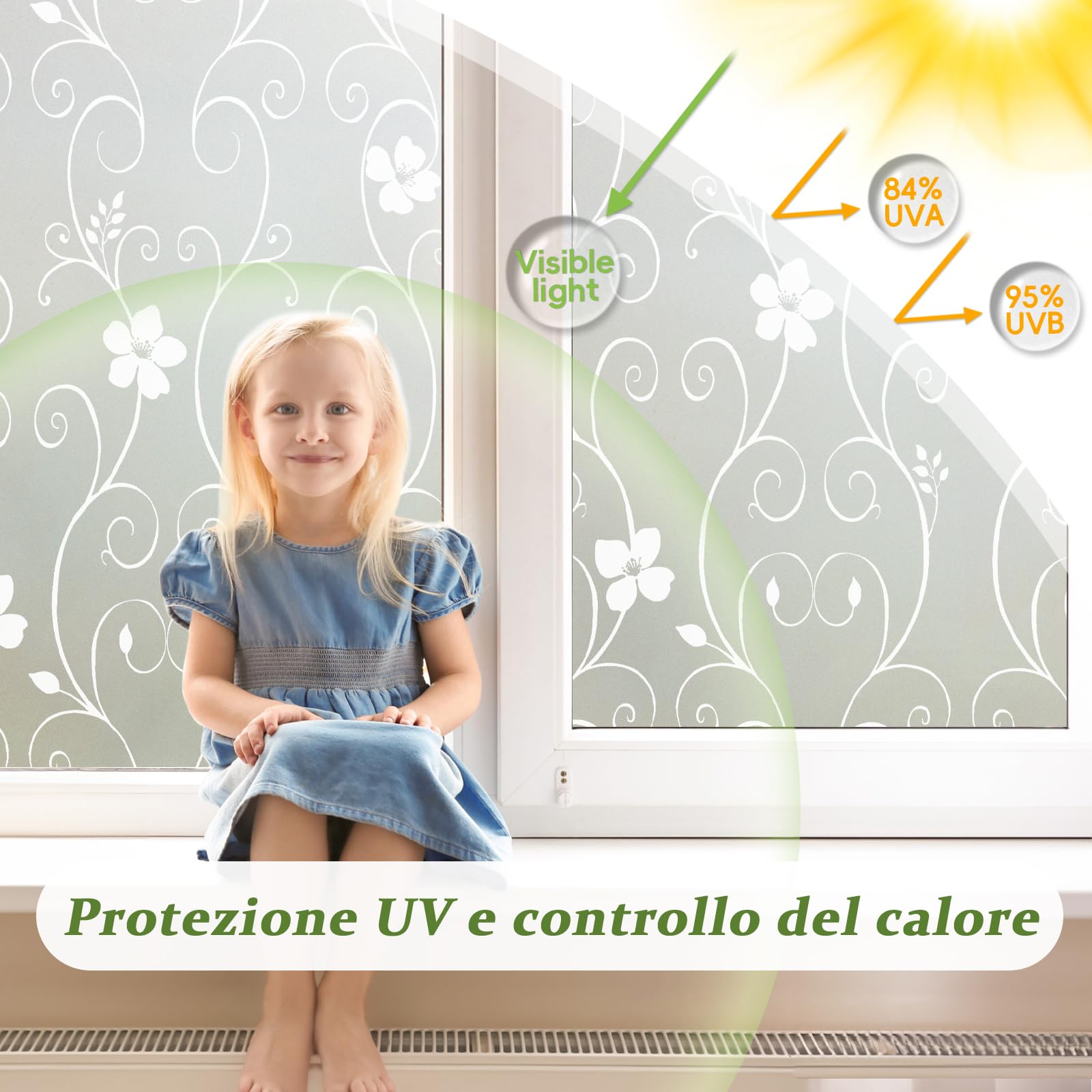 Pellicola Per Vetri Opaca Effetto Arcobaleno – Privacy E Anti UV – 60x400cm – RainbowB – Adesiva Statico Per Finestre - 4