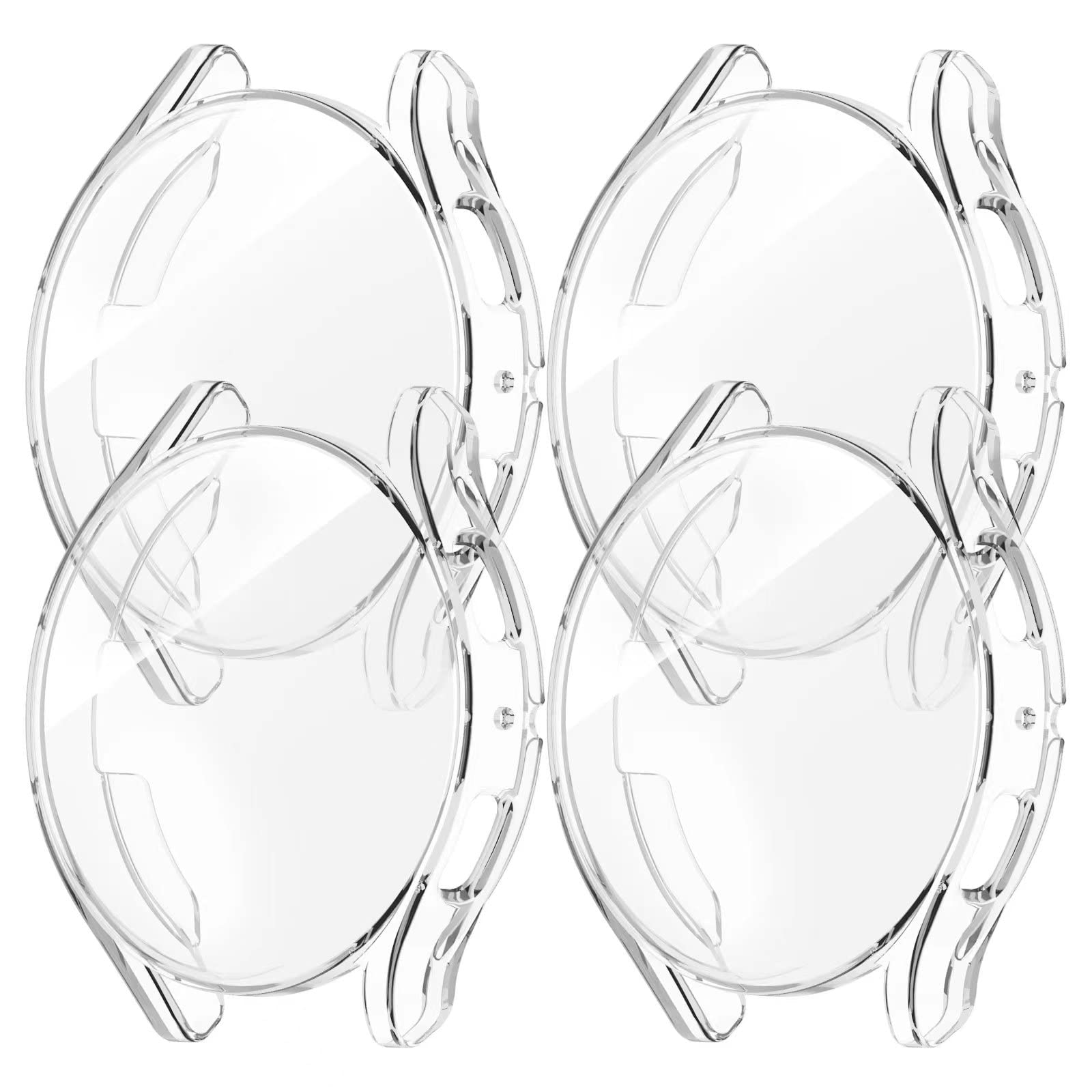 Rc-Z Schutzhülle für Samsung Galaxy Watch 5/Galaxy Watch 4, 44 mm, 4 Stück, weicher TPU-Stoßdämpfer, Rundumabdeckung, Displayschutz, Ersatzzubehör für Samsung Galaxy Watch 4/Galaxy Watch 5, 44 mm