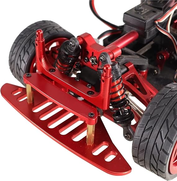 RCアクセサリー Compatible With MJX For HYPER GO 1/14 RCカーアップグレードパーツ メタルフロントシェルピラー固定パーツ 適合14301 14302 14303Red