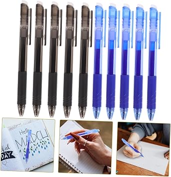 10pcs Temperature Controlled Erasable Pen Set Creative Ink Pens for Student Writing Fine Point Aesthetic Erasable Gel in Pvc Box