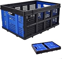 Vista 11 de Caja de almacenamiento plegable de 22 pulgadas de largo x 15 pulgadas de ancho x 10.7 pulgadas de alto, contenedor de plástico plegable y apilable