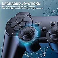 Vista 4 de Diswoe Controllers for PS-3, Wireless PS-3 Controller 2 Pack, Bluetooth Gamepad Joystick, Double Vibrating Controller for Play_station 3 with 2 USB