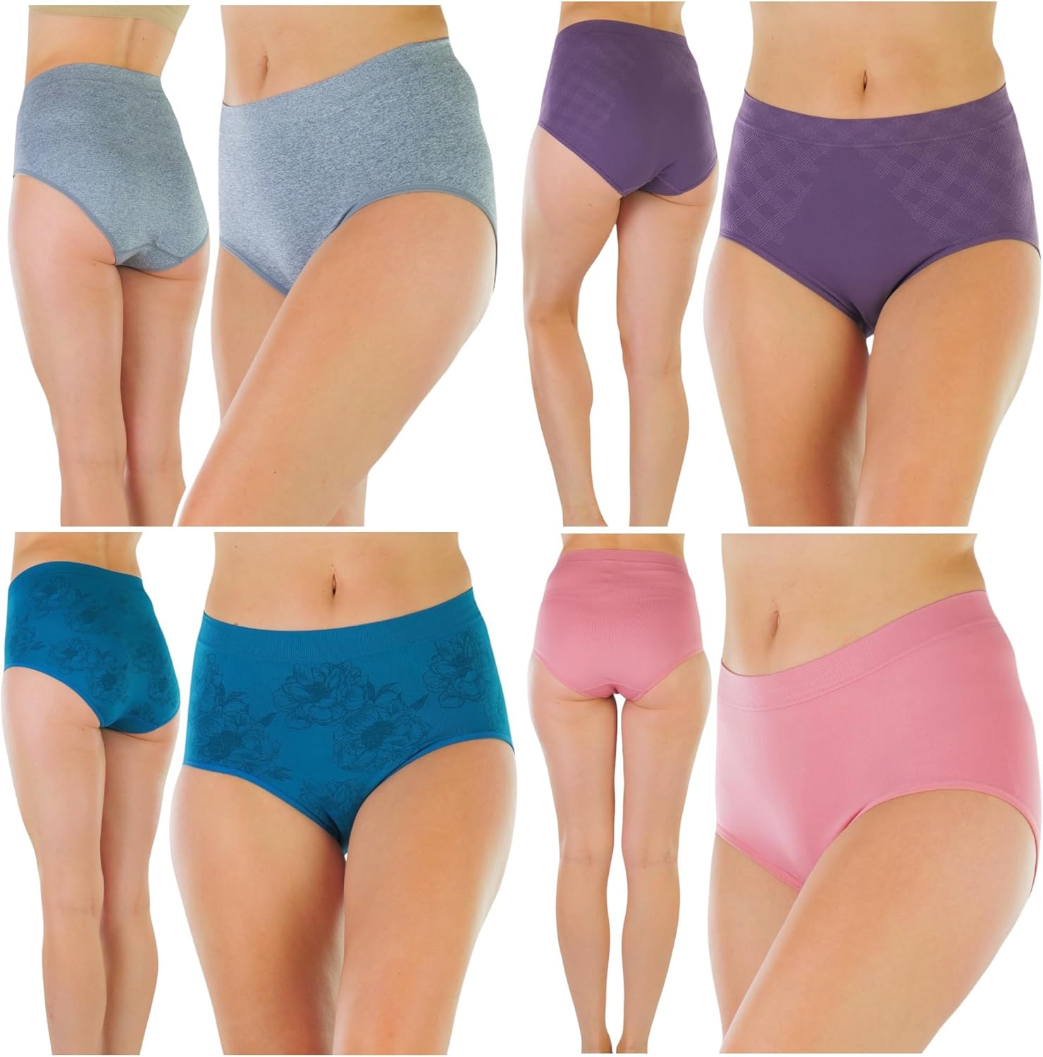 ToBeInStyle Women's Multi-Pack of Randomly Selected Seamless Stretch High Rise Waist Briefs - Image 6
