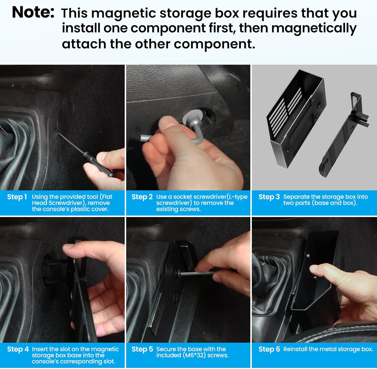 Upgraded Metal Magnetic Center Console Organizer for Jeep Wrangler JL/JLU/4XE 2018-2025 & Gladiator JT 2025 2024 2023 2022 2021 2020 Accessories Gear Shift Storage Box, Flag (Not for JK/JKU)