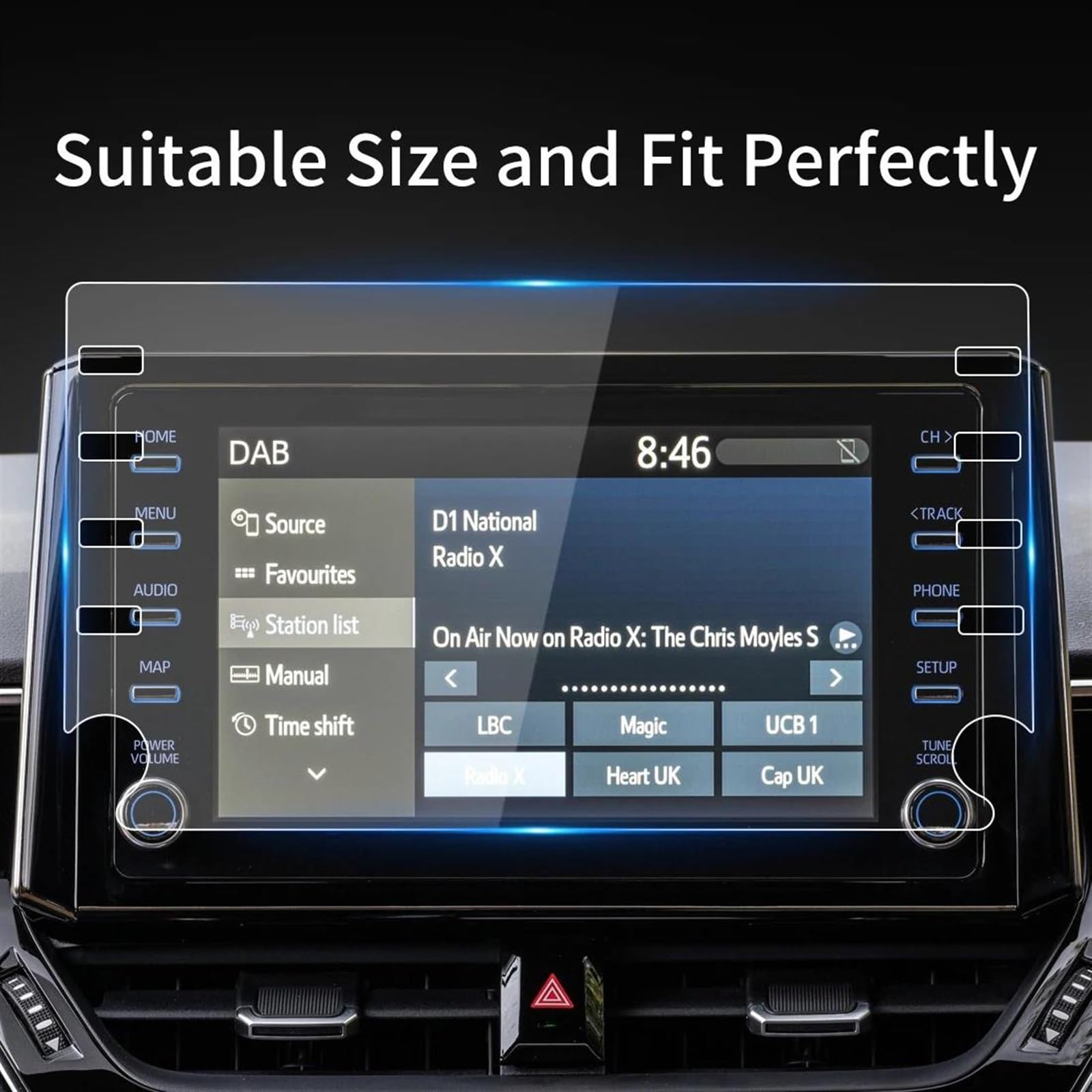 Panzerglas Displayschutzfolie Vollbild für SUZUKI Swace 2020-2022 (HD(Blue)