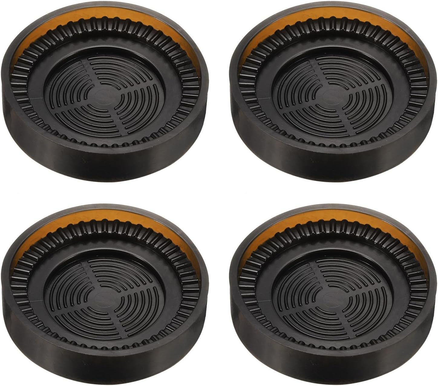 uxcell 4pcs Rubber Furniture Caster Cups Round Chair Leg Floor Protectors Non-Slip Furniture Pads Grips with Felt Pad for Hardwood Floors, Brown (Fit 0.8-1.6 Inch Chair Leg)