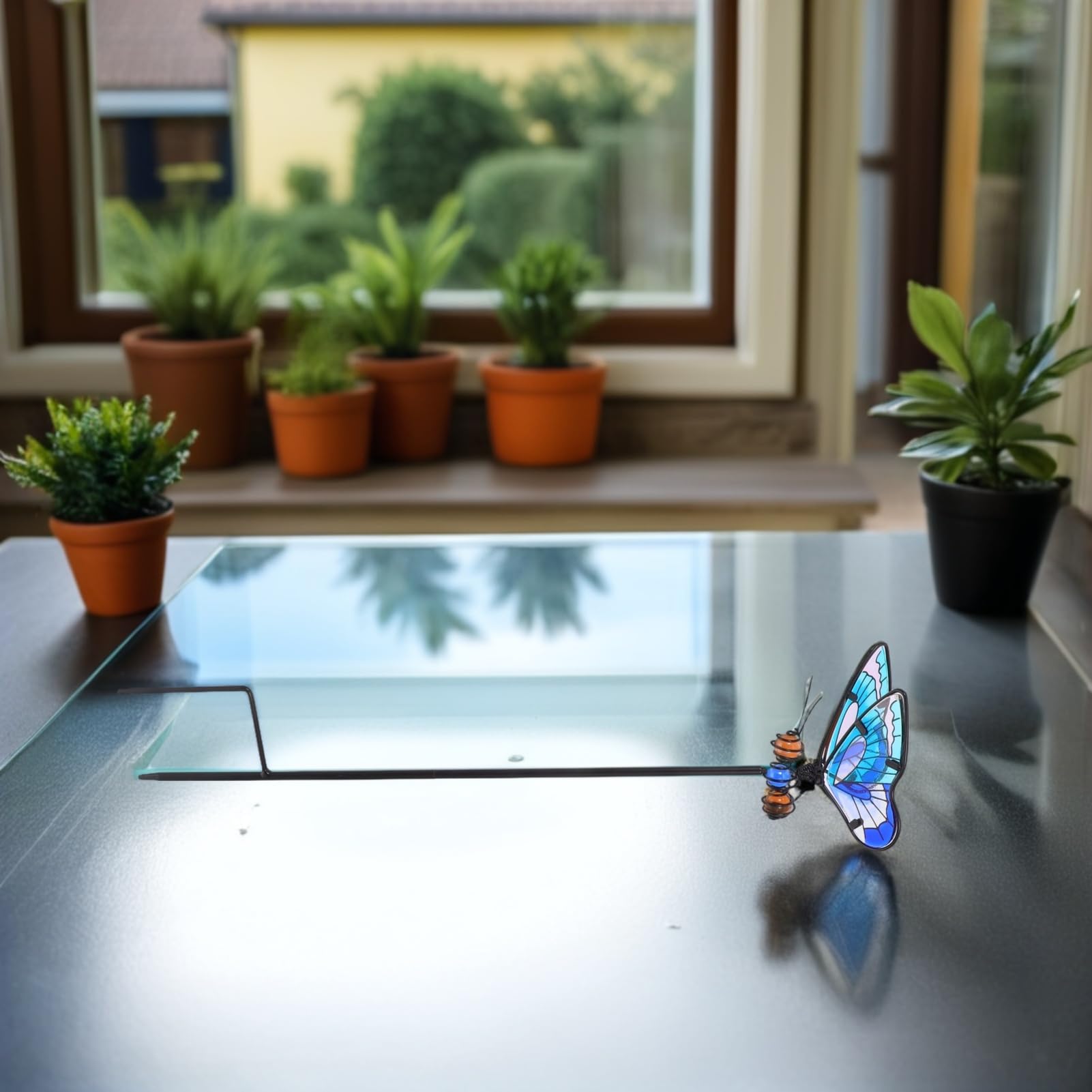 Dekorative Gartenstecker Schmetterling 3 Stück Eisen Glas Wetterfest