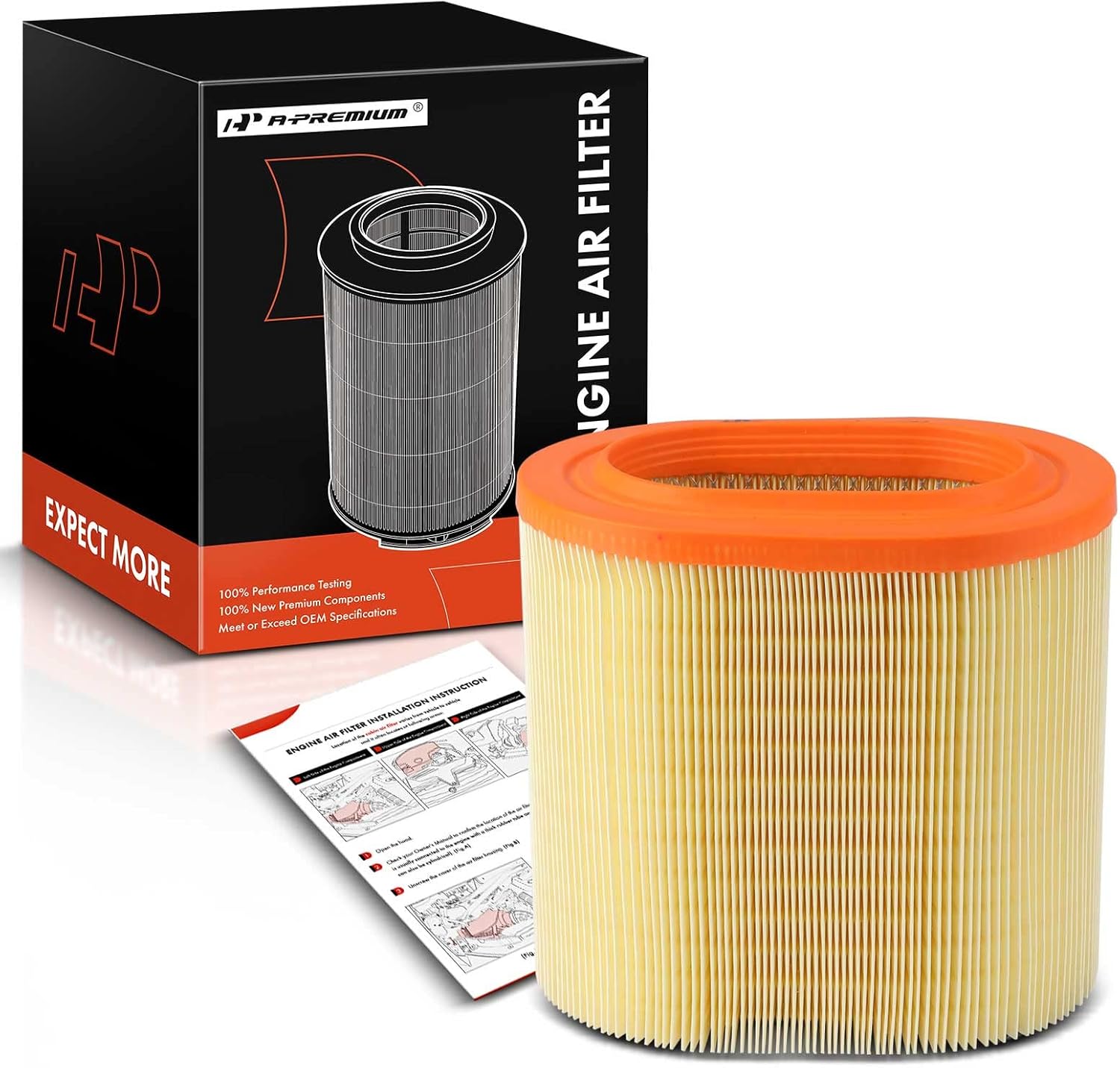 A-Premium Engine Air Filter Compatible with Ford F-250 Super Duty 2017-2019, F-350 Super Duty 2017-2019, F-450 Super Duty 2017-2019, F-550 Super Duty 2017-2019