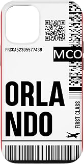 iPhone 12/12 Pro Orlando Flight Ticket Boarding Pass City Airplane Travel Case