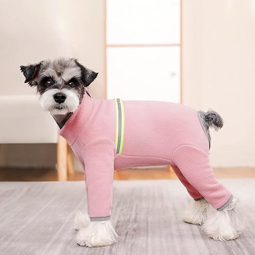 Miniatura 5 de Abrigo de invierno para perro con cuatro patas, chaqueta reflectante para clima frío, abrigo cálido para perro de manga larga para perros pequeños y