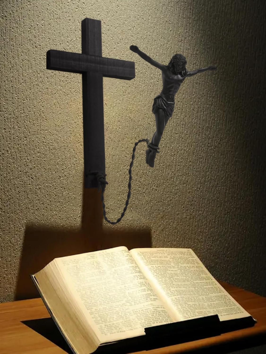 FEXCOFU BunJesus Crucifix,Bungee Jumping Jesus Wall Cross - Humorous Christian Gift for Friends and Family