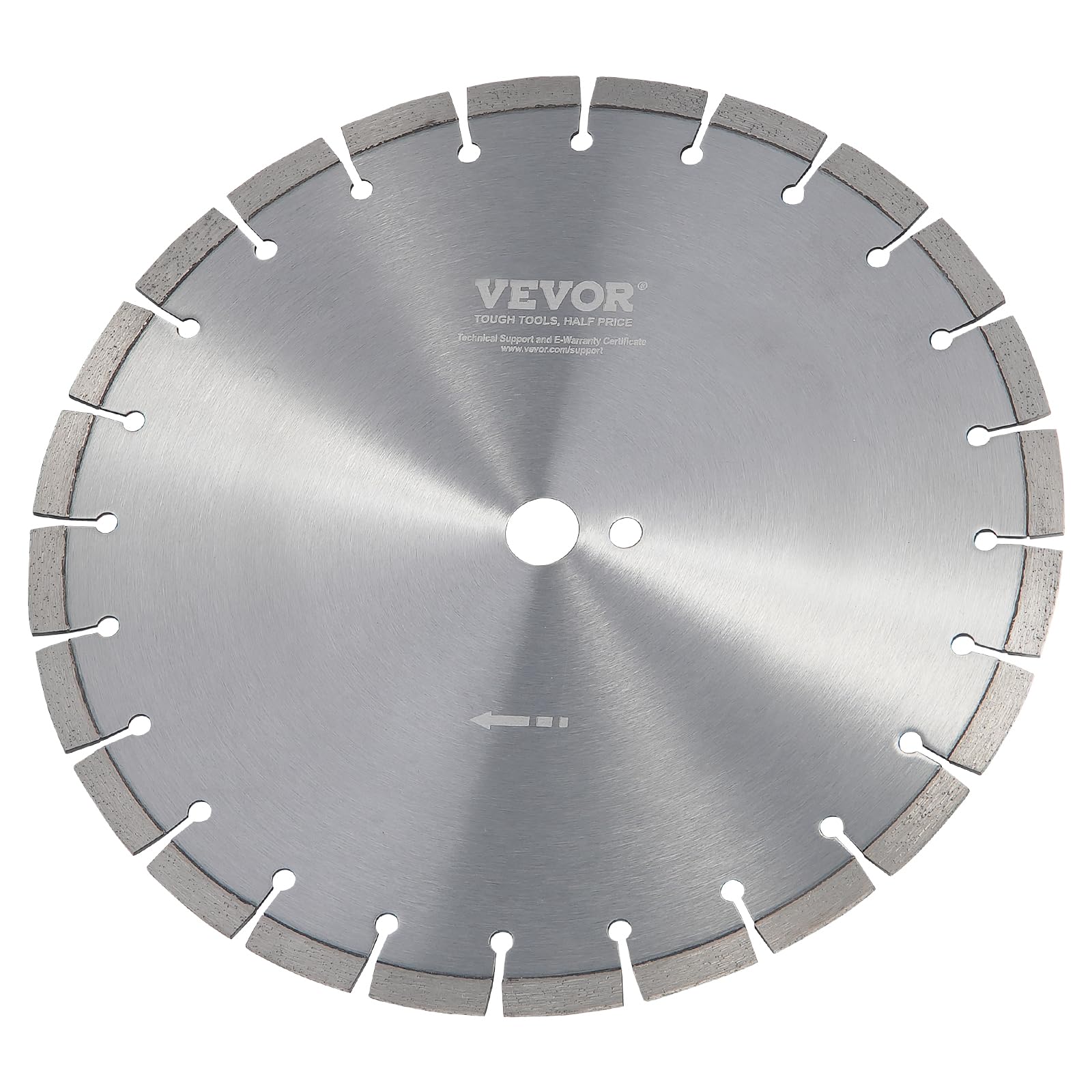 VEVOR Disque à Tronçonner Diamanté 350 mm, Disque Diamant Humide ou Sèche, Lame de Scie à Béton avec Dents Plates de 12 mm, Diamètre du Trou Central Universel 25,4 mm, pour Béton, Carrelage, Brique