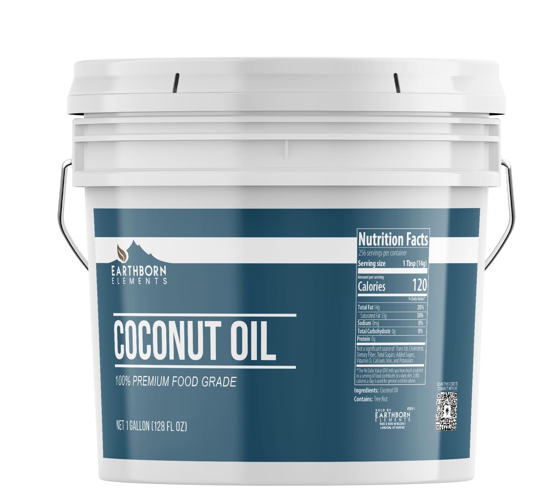 Earthborn Elements Coconut Oil (1 Gallon) Pure & Non-GMO, Refined & Filtered, Expeller-Pressed, Non-Hydrogenated & Food Grade Skincare