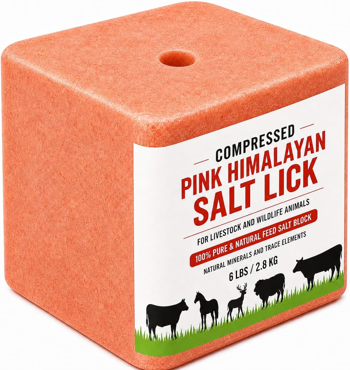 Amazon.com : Compressed Pink Himalayan Salt Lick 4 to 5 lbs 100% ...