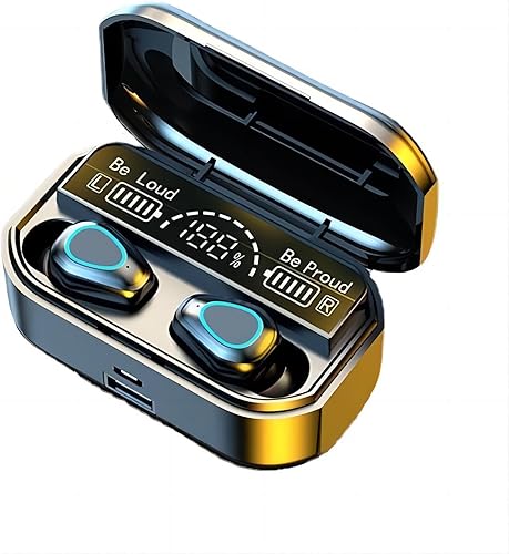 Auriculares inalámbricos Bluetooth, verdaderos auriculares inalámbricos, pantalla LED, conexión Bluetooth, con caja de carga de batería, auriculares