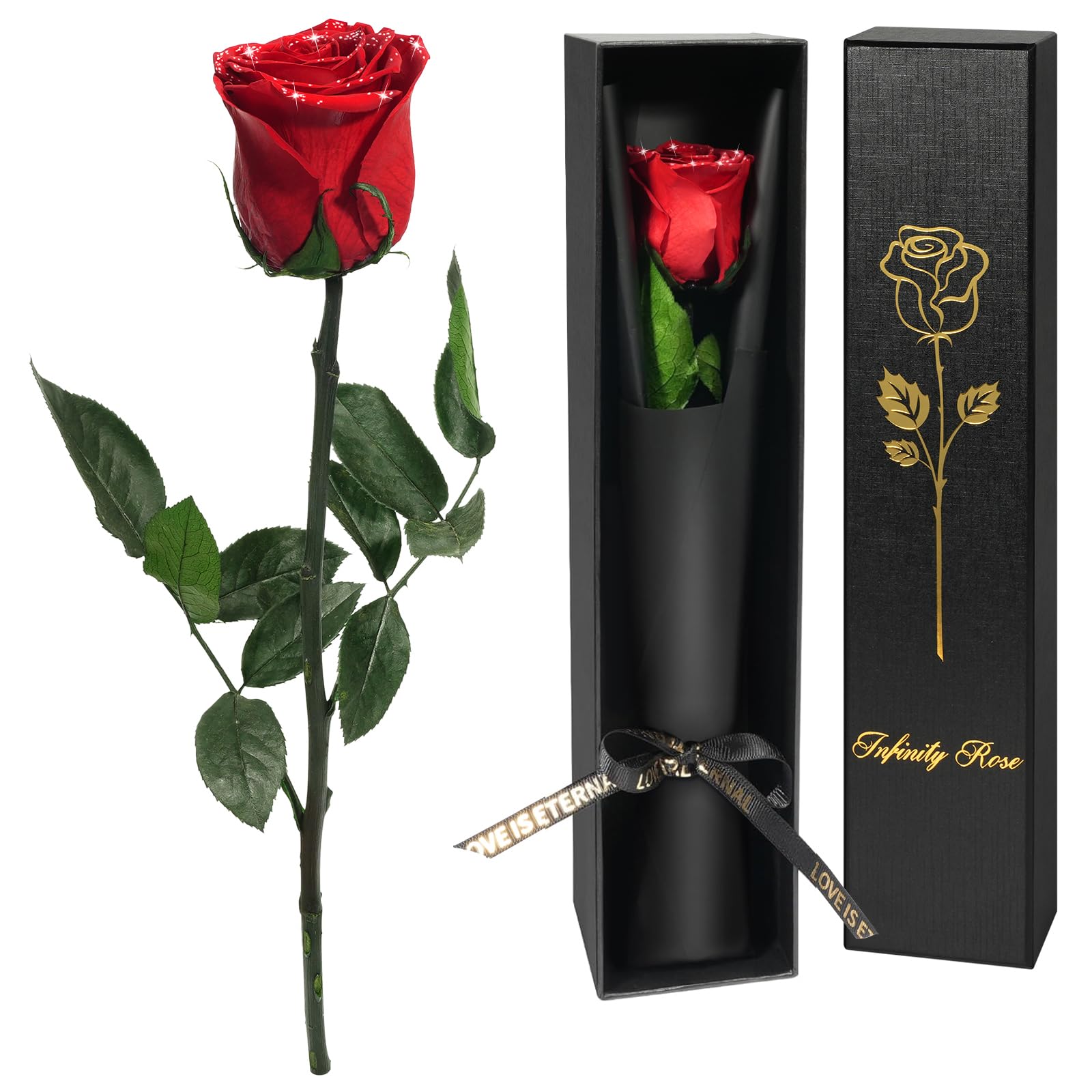 Yamonic Rosa Eterna Regalos para Mujer, Rosa Preservada con Tallo Regalo Dia de la Madre Regalo Cumpleaños Mujer, Flores Preservadas Regalos Madre, Rosa Eterna Natural Preservada Regalo San Valentín — view 30