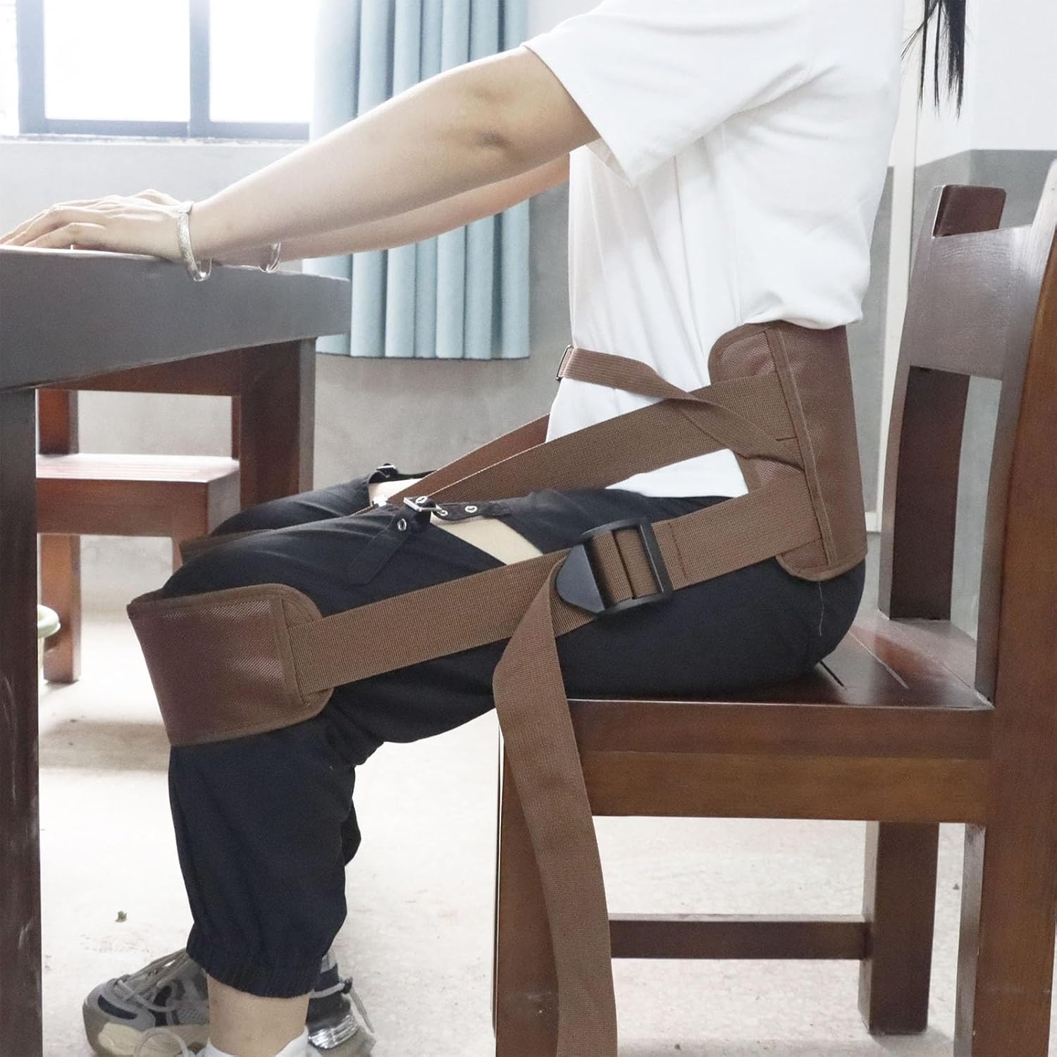 Lower Back Belt Postures Correcting Harness Flexible Meditations Fitness Accessory Professional Training