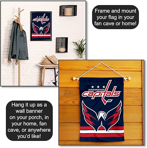 Miniatura 5 de WinCraft Bandera de jardín de doble cara de Washington Capitals